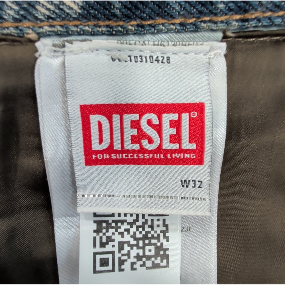 Diesel Mens 2010 D-MACS-FSE-2 Jeans 32 Blue Brown Distressed Laser Cut Denim - Picture 10 of 16